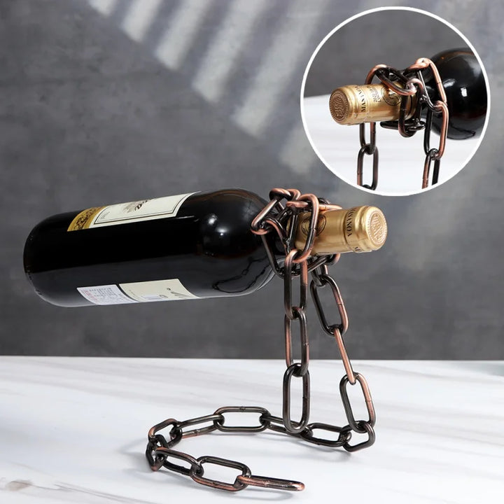 Magic Iron Chain Wine Bottle Holder